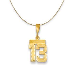 14k Yellow Gold, Varsity, Sm D/C Necklace Number 13 - 16 Inch